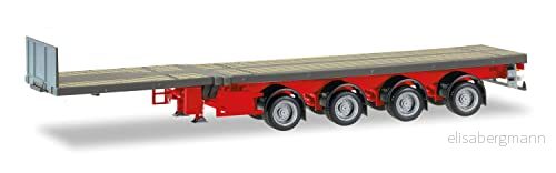 herpa 076203 008 teleskopvagn 4 axlar, järngrå modell bil miniatyrmodeller liten samlarobjekt detaljtrogen, 4013150351294