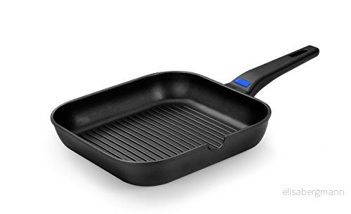 Monix Solid fyrkantig grillpanna av gjuten aluminium med non stick beläggning Teflon klassisk, 24 cm 8435092408328
