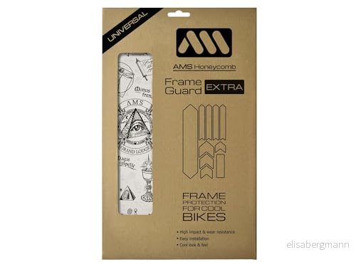All Mountain Style Ramskydd till cykel, extra slitstarkt, universell passform, 10 delat set med skydd för nedre ram, bakgaffelrör, kabelskydd, hållbar vaxkakeformad PVC 8437023467671