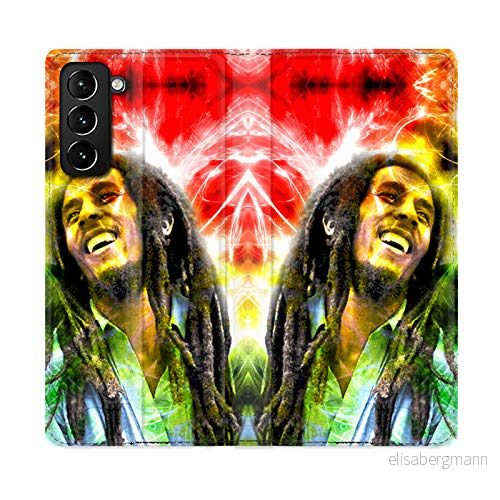Läderfodral plånbok för Samsung Galaxy S21 Plus Bob Marley Color 3614848059600