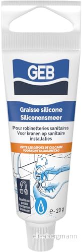 GEB 3283985155195 Silikon speciellt kontaktfett dricksvatten för att smörja sanitära kranar RONINETTERIES 20 GR, vit, g 3283985155195