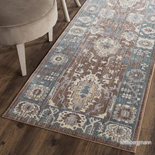 Safavieh Bradford områdesmatta, vävd polyesterlöpare matta i choklad/alpin, 62 X 240 cm rumsmatta, polyestermatta Chocolate/Alpine 889048046337