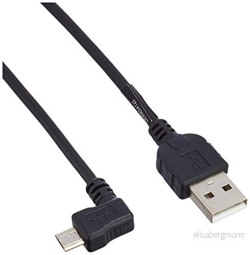 System S Micro USB kabel datakabel laddningskabel med 90 vinkelkontakt graders vinklad 50 cm 4250822974201