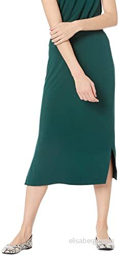Amazon Essentials stickad midikjol för kvinnor (finns i plusstorlek), mörkgrön, X Small 195111360690