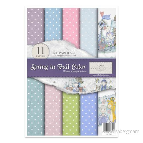 ITD Collection Decoupage papper, vår i full färg, 21 x 30 0,15 cm 5901779188041