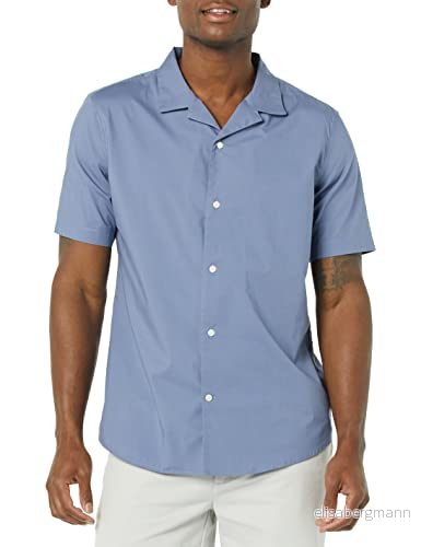 Amazon Essentials herrars standard fit semesterskjorta, tvättad blå, X Small 196433223670
