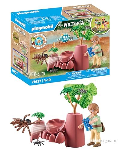 Playmobil 71627 Rock with Jättespindel Wiltopia innehåller en karaktär, sten med katapultfunktion, tarantula, två små spindlar och tillbehör från 4 år 4008789716279