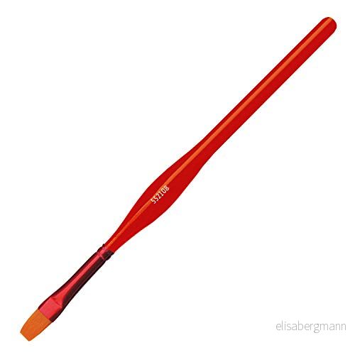 Kreul 552108 Mucki barnpensel trigonomic, universell för nästan alla färger och måltekniker, ergonomiskt format handtag, med definierad greppzon, platt, storlek 8, kugghjul i rött 4000798552183