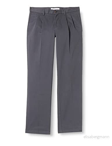 Amazon Essentials herr klassisk passform skrynkelfri veckad chinos byxa (finns i stora och långa), grå, 38 B x 32 L 842354190767 Amazon Essentials herr klassisk passform skrynkelfri veckad chinos byxa (finns i stora och långa), grå, 38 B x 32 L 842354190767