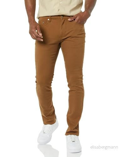 Amazon Essentials Herr Skinny Fit Stretch Jean, Mörk Kakibrun, 28 B x 30 L 196433095697