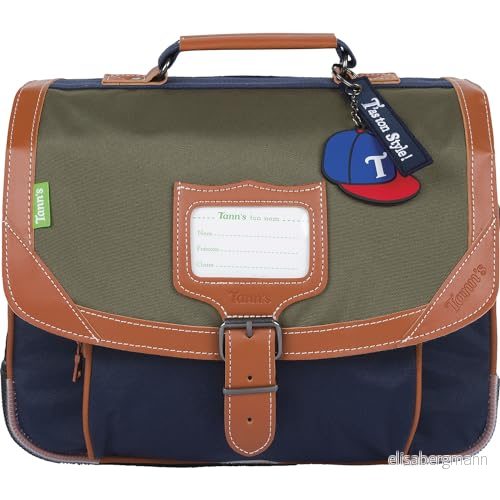 Tann's Skolväska 32 cm pojke dagis, Kaki/blå, cm, 3662498000954