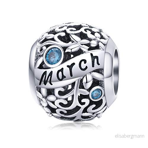 Äkta 925 sterling silver grattis på födelsedagen 12 färger pärlor månadssten berlock för Pandora berlocker armband årsdag mors dag smycken, Kristall 755318637966