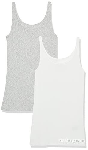 Amazon Essentials tunn remtank för kvinnor, 2 pack, ljusgrå ljung/vit, XX Large 196433087913
