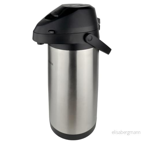 Pioneer Flasks Rostfritt stål Airpot varmt kallt vatten te kaffedispenser konferensevenemang plunta, 5 liter, SS50HC, silver 5019311961257
