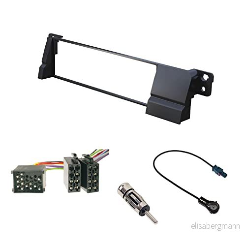 Audioproject A170 Bilradio installationssats, professionellt set, kompatibelt med BMW 3 serien E46, radiopanel, radioadapter 2 x antennadapter Fakra DIN ISO rund pin 4260403391709