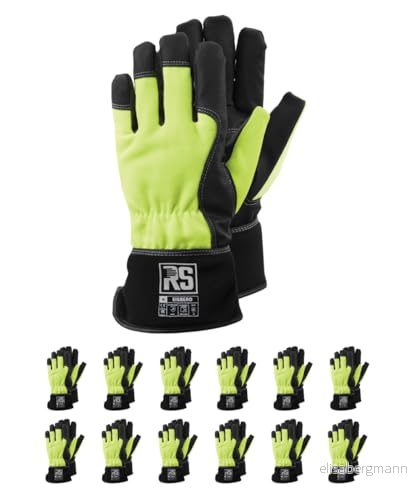 Harmon RS EISBERG isolerade monteringshandskar konstläderhandskar/storlek 11, 12 par/svart grön/arbetshandskar läderhandskar skyddshandskar/klar med manschett 5904094706075