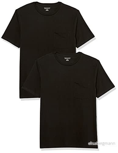 Amazon Essentials Herr Slim Fit kortärmad T shirt med rund hals, 2 pack, svart, Medium 196433309459