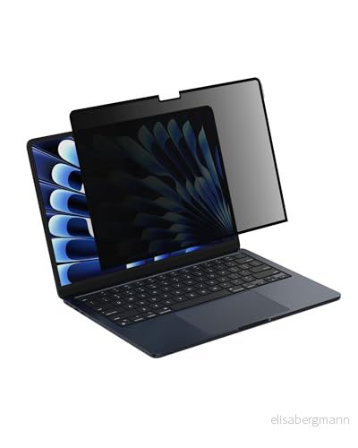 Skärmskyddet ScreenForce TruePrivacy från Belkin för MacBook Air 13 M2, hårdhetsgrad 2H, integritetsskydd och anti reflexfunktion, löstagbart återanvändningsbart, enkel montering/demontering 745883886609