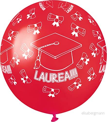 Förpackning med 25 ballonger pärlemorfärgad Laurea i naturlig latex premium kvalitet G150 (Ø 48 cm/19 tum), röd pärla 8026196348438
