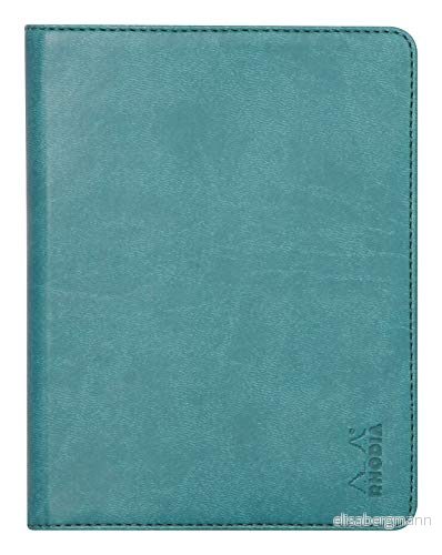 RHODIA 213004C Rhodiarama Urklipp och dokumenthållare häfte N13 påfågel för A6 format anteckningsblock eller bärbara datorer (10,5 x 14,8 cm) premium italienskt fuskläder samling 3037922130048