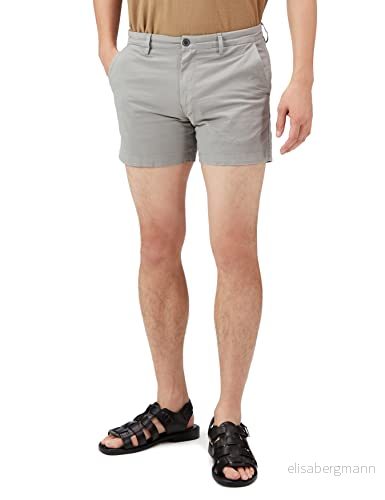 Amazon Essentials Herr Slim Fit 5 tum platt framsida komfort stretch chino kort (tidigare Goodthreads), ljusgrå, 34 191770811672