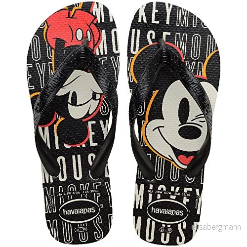 Havaianas unisex topp Disney Flip Flop, Svart, 3/4 UK, 35/36 EU 7909843176497