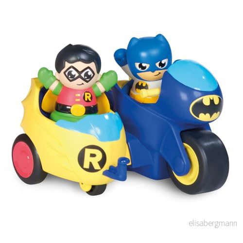 Toomies DC Comics Batman E73260 2 i 1 slagcykel motorcykel och sidobilskombination fäst sidoände svänghjul kör längs från 12 månader 5011666732605