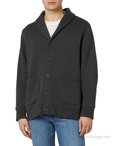 Amazon Essentials långärmad fleece sjalkrage kofta, mörkgrå ljung, Small 195111085876
