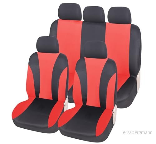 Auto Accessori Lupex Universella bilstolsöverdrag LS06 Röd Fram och bakset Polyester Ingen Sv 8053614299782