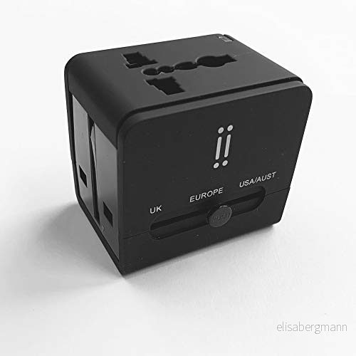 aiino Reseadapter 2 USB 2.1A I Adapter Och Laddare Universal Kompatibilitet Kompakt Säker Ultra Snabb Laddning Svart 8050444848463