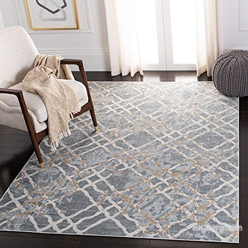 Safavieh traditionell inomhusvävd rektangulär matta, Isabella kollektion, ISA957, i silver/elfenben, 160 x 231 cm för vardagsrum, sovrum eller valfritt inomhusutrymme 889048833234