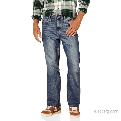 Amazon Essentials mäns jeans med rak passform, medium tvätt, 33 B x 34 L 191770615560