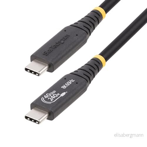 StarTech.com 1 m USB 4 kabel, IF certifierad typ C kabel 40 Gbps, 240 W PD 3.1 EPR, 8K 60Hz, data/laddningskabel 65030899635