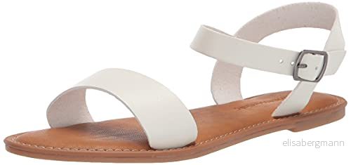 Amazon Essentials dam två remmar spänne sandal, Vitt, 10 US 840174923794