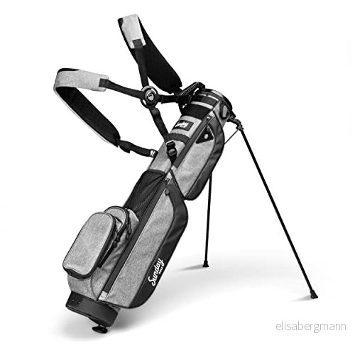 Sunday Golf Loma XL väska lätt golfväska med rem och stativ att bära pitch n Putt golfstativväska för körområdet, par 3 verkställande kurser, 1,5 kg (ljunggrå) 735203312086