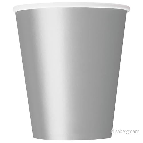 Unik 33446EU plastfria papperskoppar 266 ml Silverfärg 14 st (paket med 1) 11179007233