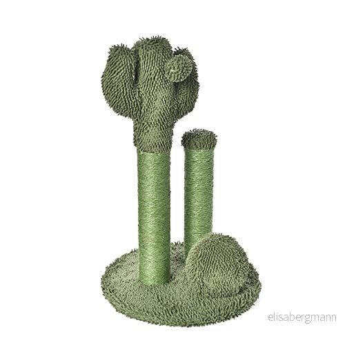 Amazon Basics kaktus klösbräda, för katter, med 3 stolpar och dinglande boll, 68 cm, grön 840095890670