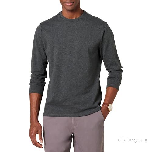 Amazon Essentials Herr Slim Fit Långärmad T Shirt, Träkol Heather, XX Large 191770250976