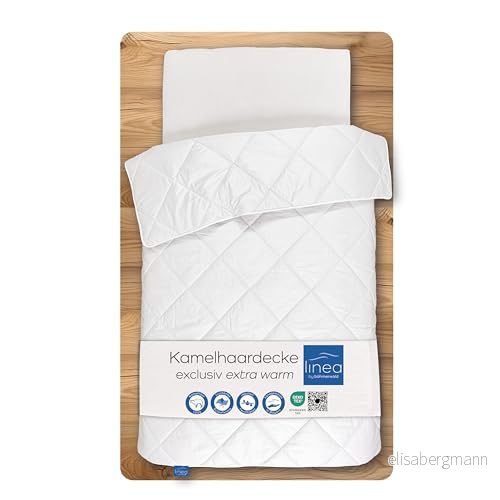 LINEA by böhmerwald Exclusive Koc z wielbłądziego włosia, bardzo ciepły, 200 x 250, 100% sierści wielbłądziej, dla alergików, samoczyszczący, nie nadaje się do prania w pralce, produkowany Niemczech 4041134049103