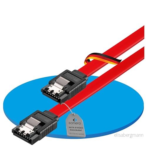 Sonero® SATA III 6 Gb/s datakabel, 0,30 m, röd 4251364734452