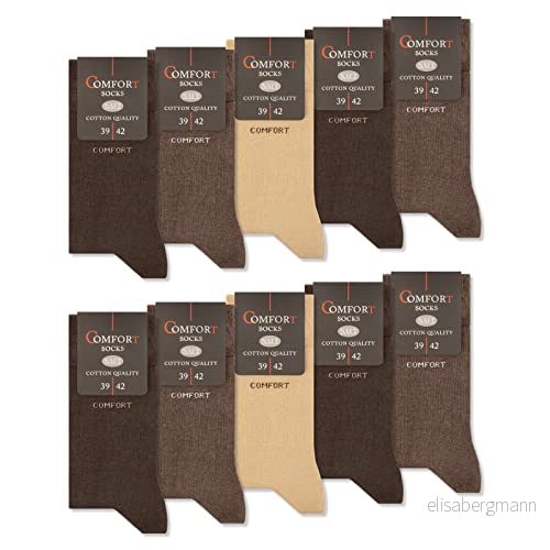 10 Par Comfort Strumpor utan Gummi & Söm Herr Dam Bomull Komfort Midjeband 13100 (35 38 Beige Brun) 4054536078589 10 Par Comfort Strumpor utan Gummi & Söm Herr Dam Bomull Komfort Midjeband 13100 (35 38 Beige Brun) 4054536078589