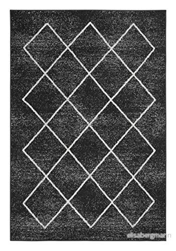 Vävmatta Bolonia ornamentmönster löpare modern polypropen Öko Tex 100 matta i antracit, 160 cm x 235 4002398890030 Vävmatta Bolonia ornamentmönster löpare modern polypropen Öko Tex 100 matta i antracit, 160 cm x 235 4002398890030