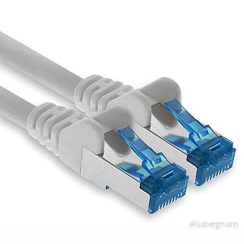 0,25 m CAT.6 Ethernet Gigabit Lan nätverkskabel RJ45 CAT 6 A patchkabel 10000 Mbit s Sftp Pimf 500 MHz kompatibel med CAT5 CAT6 CAT7 Cat8 vit 1 st 4251073692982