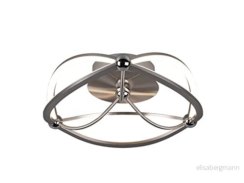 Trio Leuchten LED-taklampa Charivari 621210107, metall nickel matt, inkl. 20 watt LED, strömbrytare dimmer 4017807453980