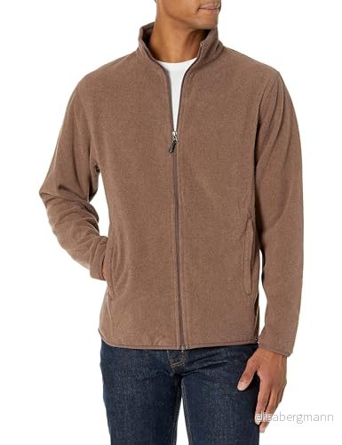 Amazon Essentials Men's Fleecejacka med dragkedja (finns i Big & Tall), Brun ljung, M 195111855882