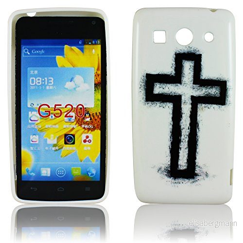 Huawei Ascend G520 G525 Dual Silikon KREUZ Design Skydd Mobilskal Fodral Väska Bumper Jesus thematys® 731840787904