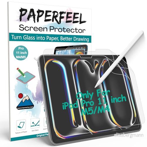 2 pack Paperfeel skärmskydd för iPad Pro 11 tum M5 M4 2025 2024, skyddsfilm, matt papper att skriva teckning bländfritt, anti-fingeravtryck, repfritt, enkel installation 603134725902