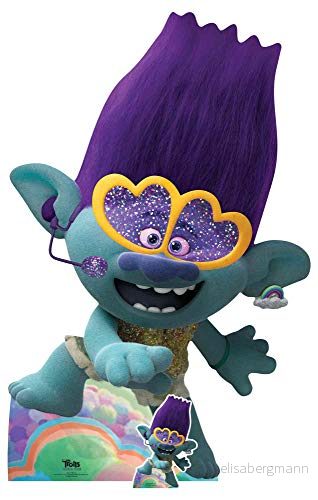 Star Cutouts Ltd SC1525 stor gren sjungande trolls World Tour höjd 148 cm bredd 96 cm, flerfärgad 5055789215638
