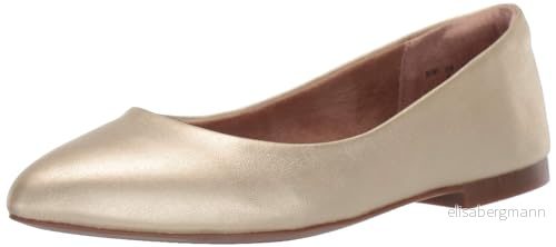 Amazon Essentials dam spetsig tå balett platt, guld, 37.5 EU 840809128310