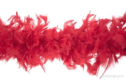 Trimits Marabou Feather Boa maskeraddräkt för fester, festivaler, stolthet, möhippa, svensexa, halloween, jul, röd, 1,8 m x 12 cm 5022306743615